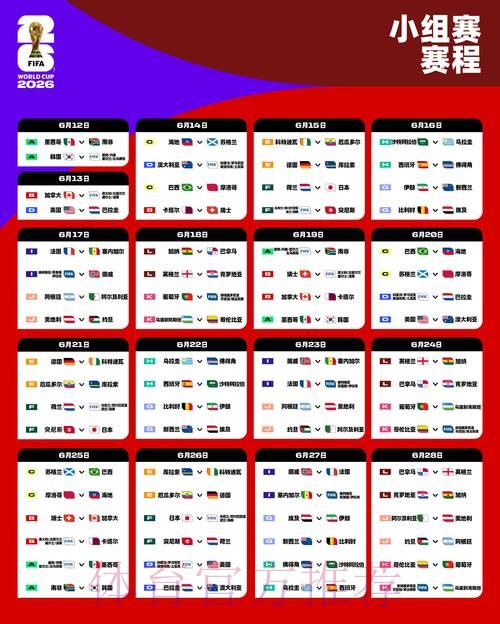 2026世界杯完整赛程今日比赛时间表怎么看 2026世界杯完整赛程今日比赛时间表怎么看